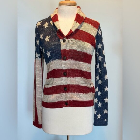 Ralph Lauren Denim & Supply American Flag Sweater Cardigan size Medium - Picture 4 of 16